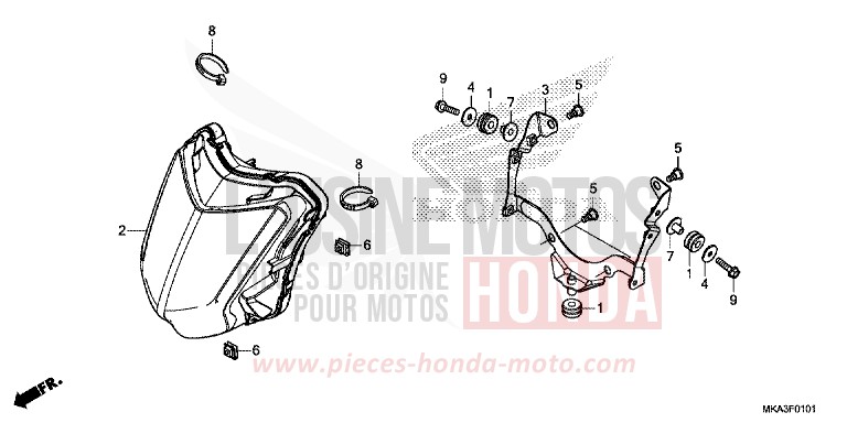 PROJECTEUR (LED) de NC750X "Méca" MAT GUNPOWDER BLACK METALLIC (NH436) 2016